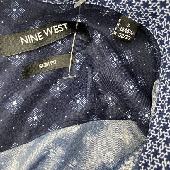 Navy Luxury Dress Shirt- Nine West- NWT!- 50% Off Retail! - Picture 10 of 11